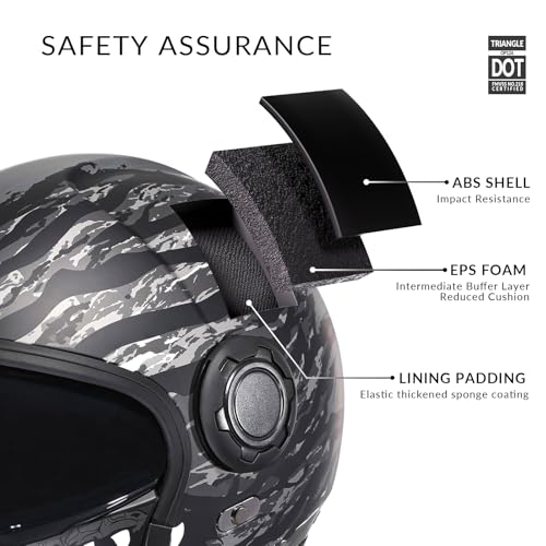 Full Face Motorcycle Helmet, Dual Visor with Internal Tinted Sunshield, Black, L J476162