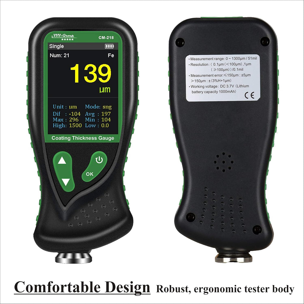 Digital Coating Thickness Gauge CM-218 for Automotive Paint Thickness Measurement (Resolution 0.01mils) E421707