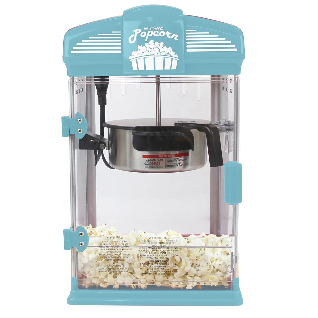 Blue 4-Ounce Popcorn Popper Machine with Nonstick Kettle M5347