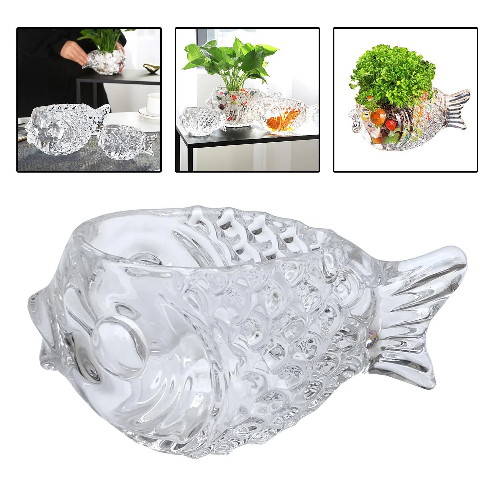 Clear Fish Shaped Cocktail Glassware D939
