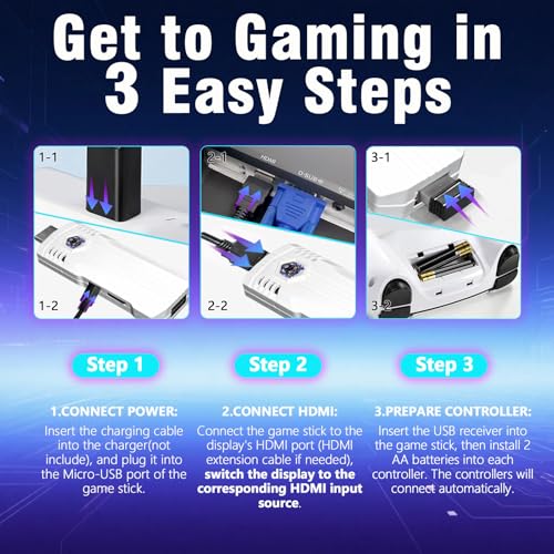 Retro Gaming Console with 40000+ Games, Dual 2.4G Controllers (64G) C4898