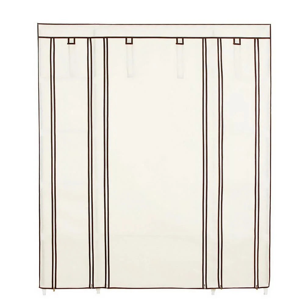 69" Portable Heavy Duty Clothes Closet Wardrobe Storage Organizer V9456
