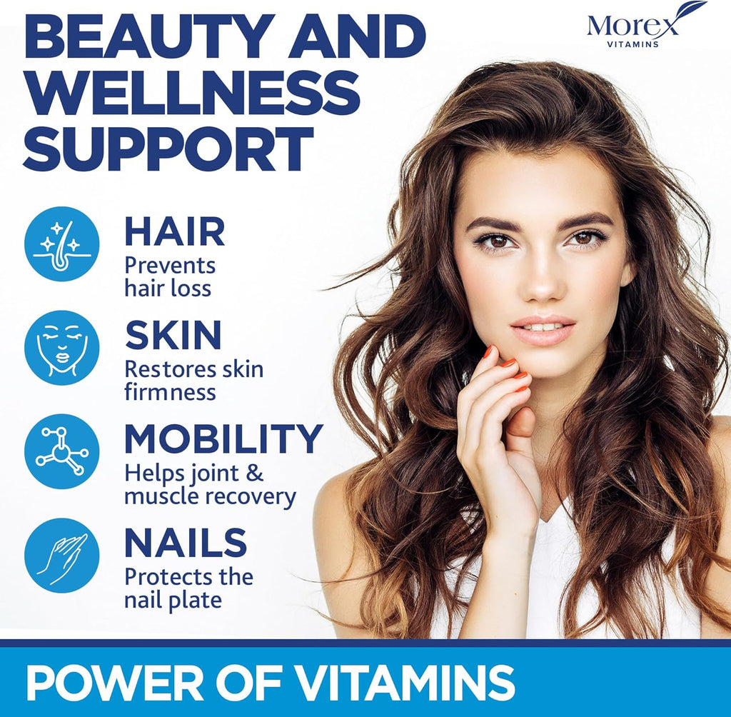 Biotin Multivitamin Gummies for Hair, Skin & Nails with Collagen & Keratin - 60 Psc S286
