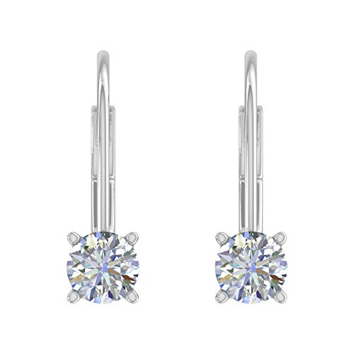 1/2 Carat Diamond Leverback Drop Earrings in 10K Gold W4476