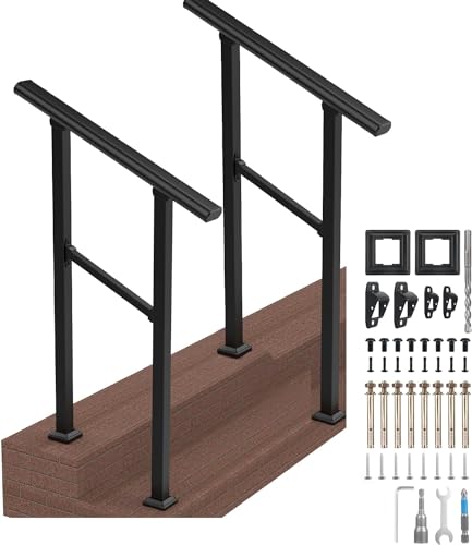 Metal Handrail for Outdoor Steps 36" (2-3 Steps) B853
