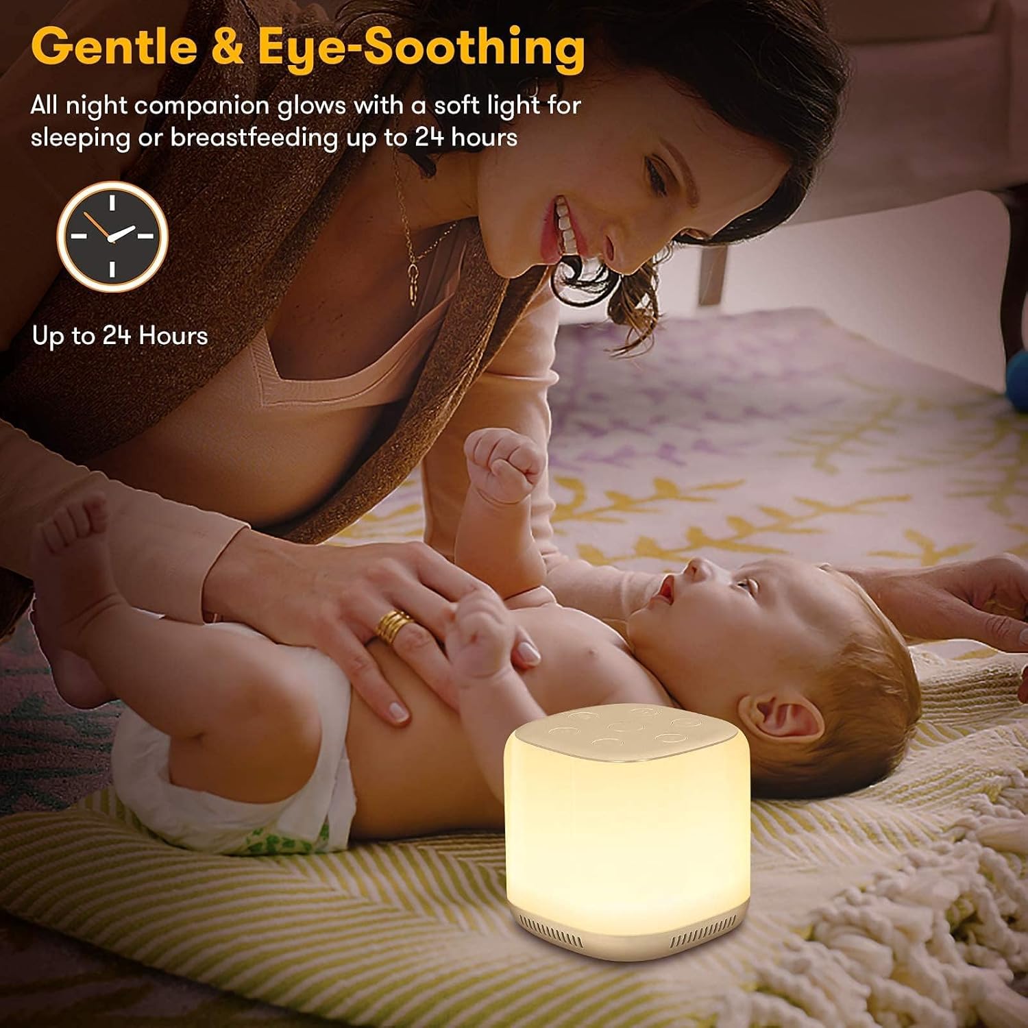 34 Soothing Sounds Rechargeable White Noise Machine with Night Light Q41441