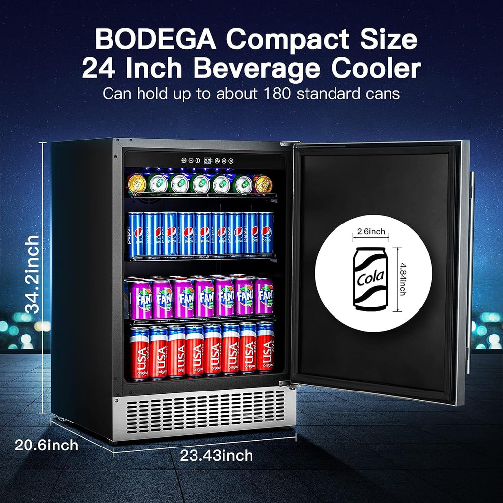Stainless Steel Beverage Refrigerator 180 Cans L357