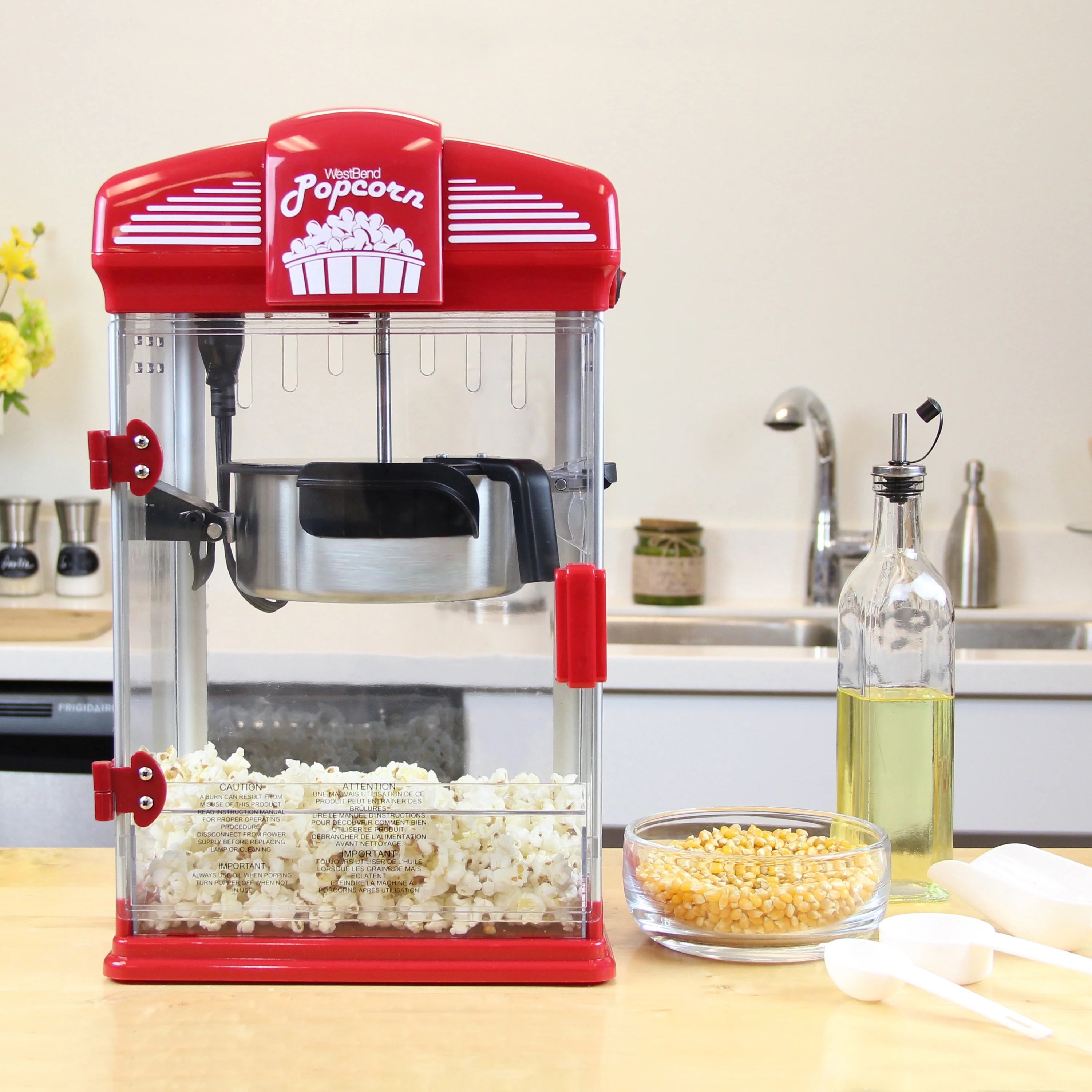 Hot Oil Popcorn Popper Machine, Nonstick Kettle K8710