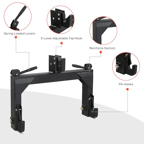 Black 27.5" Quick Hitch for Category 1 & 2 Tractors T2113