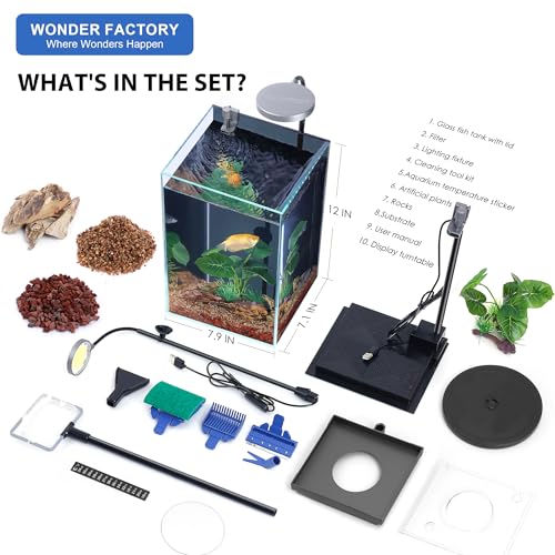 1.5 Gallon Float Glass Fish Tank Starter Kit B441579