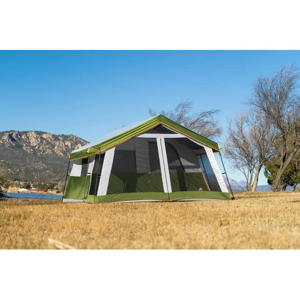 8-Person Family Cabin Tent with Screen Porch, Green X893395