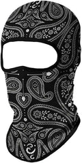 Black White Paisley Balaclava Hood Helmet Liner L5331