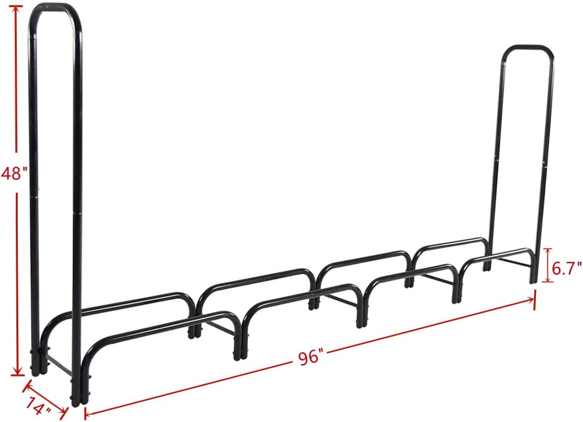 Black 8ft Firewood Rack W792