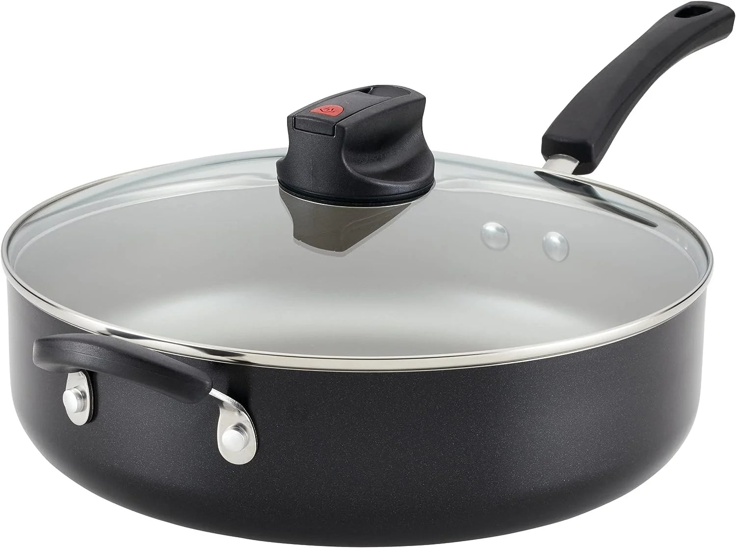 Black 6 Quart Nonstick Saute Pan with Lid R59450