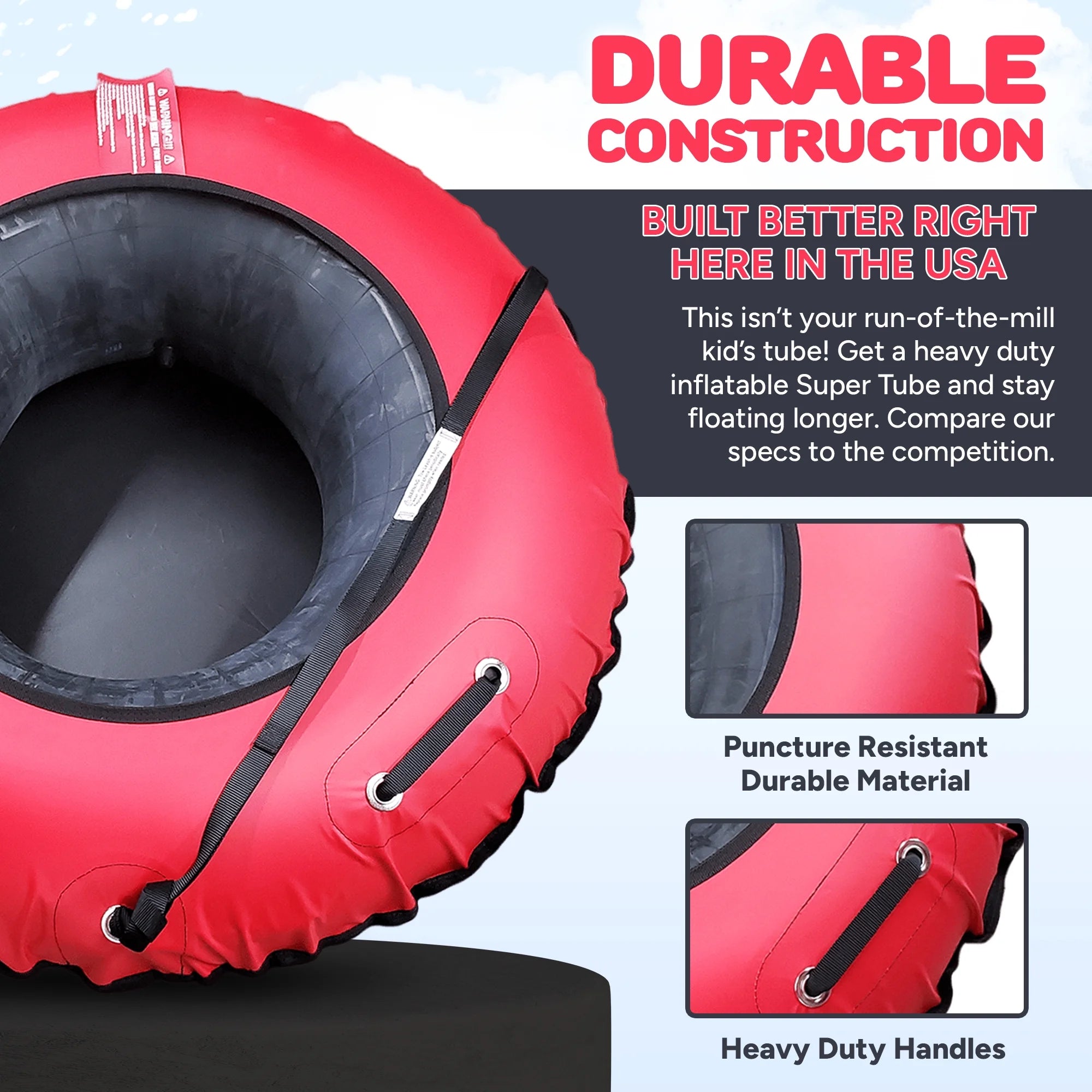 Red Heavy Duty Inflatable River Tube L74531