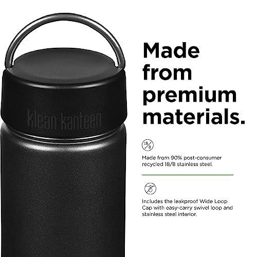 27oz Black Stainless Steel Water Bottle with Wide Loop Cap R751