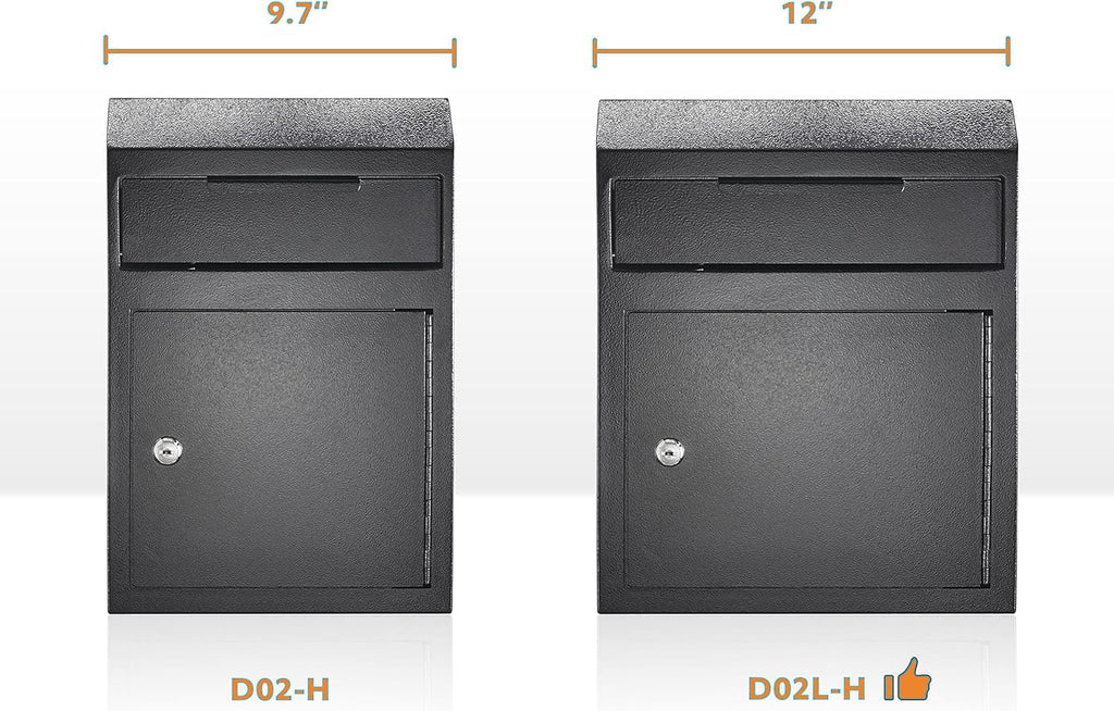 Extra Large Metal Wall Mount Locking Deposit Drop Box Safe (Black) J819
