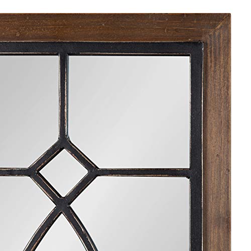 Black Wood and Metal Framed Wall Mirror E674046