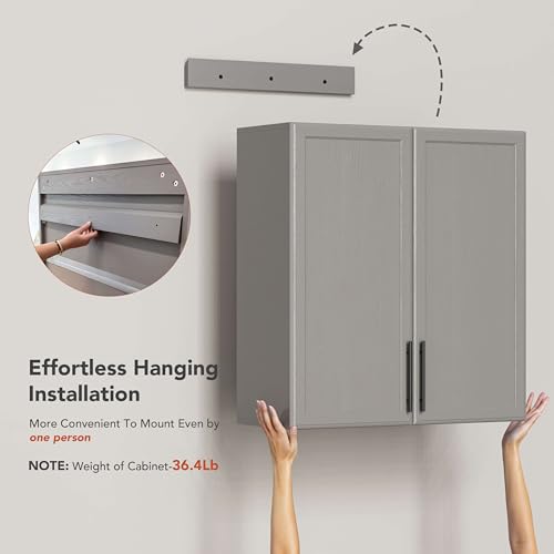 White 30" Wall Cabinet with Adjustable Shelf and Doors P848