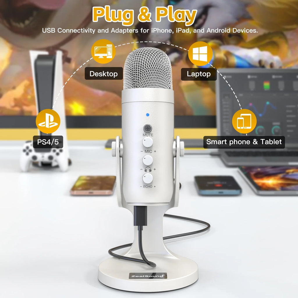 White USB Microphone Y22751