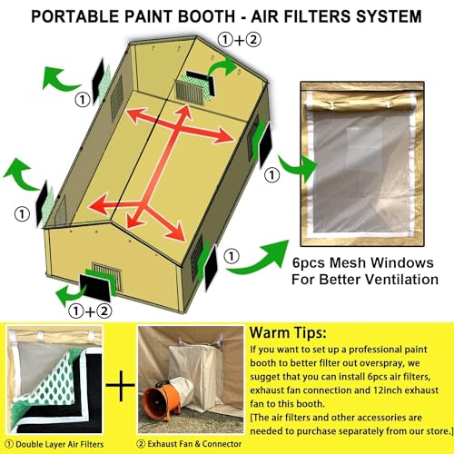 26X14X10.5FT Portable Paint Booth with 6pcs Mesh Windows U6230