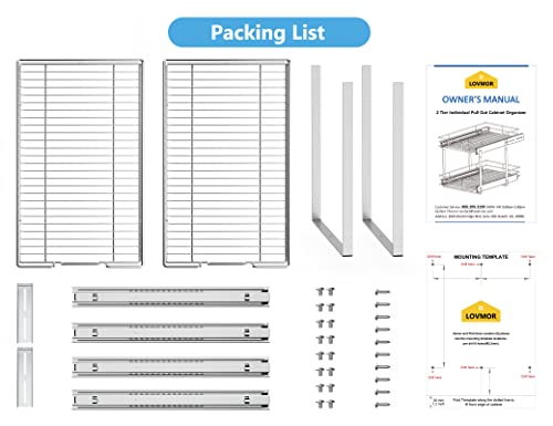 2 Tier Slide Out Cabinet Drawers, 11" W x 21" D I3218