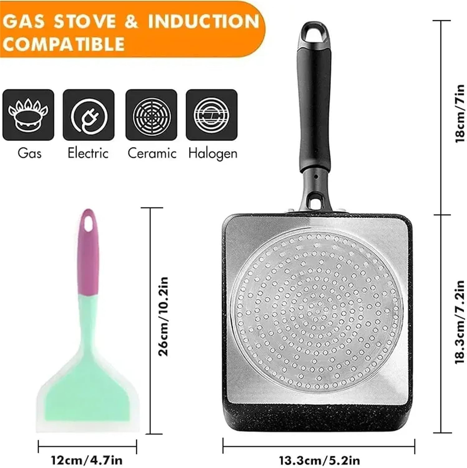 Nonstick Square Tamagoyaki Pan with Lid Y8313