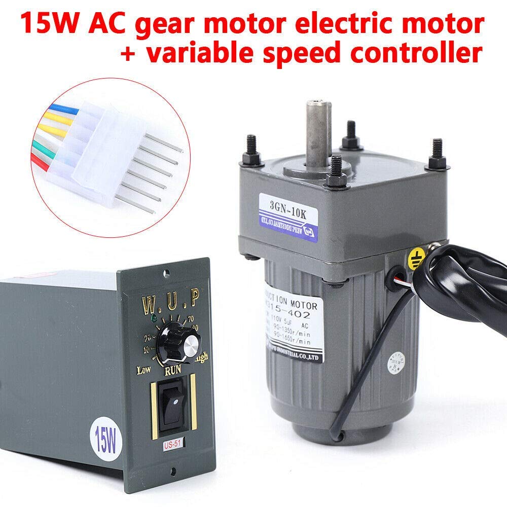 Electric Motor Variable Speed Controller 1:10 125RPM 110V 15W Single-Phase N953