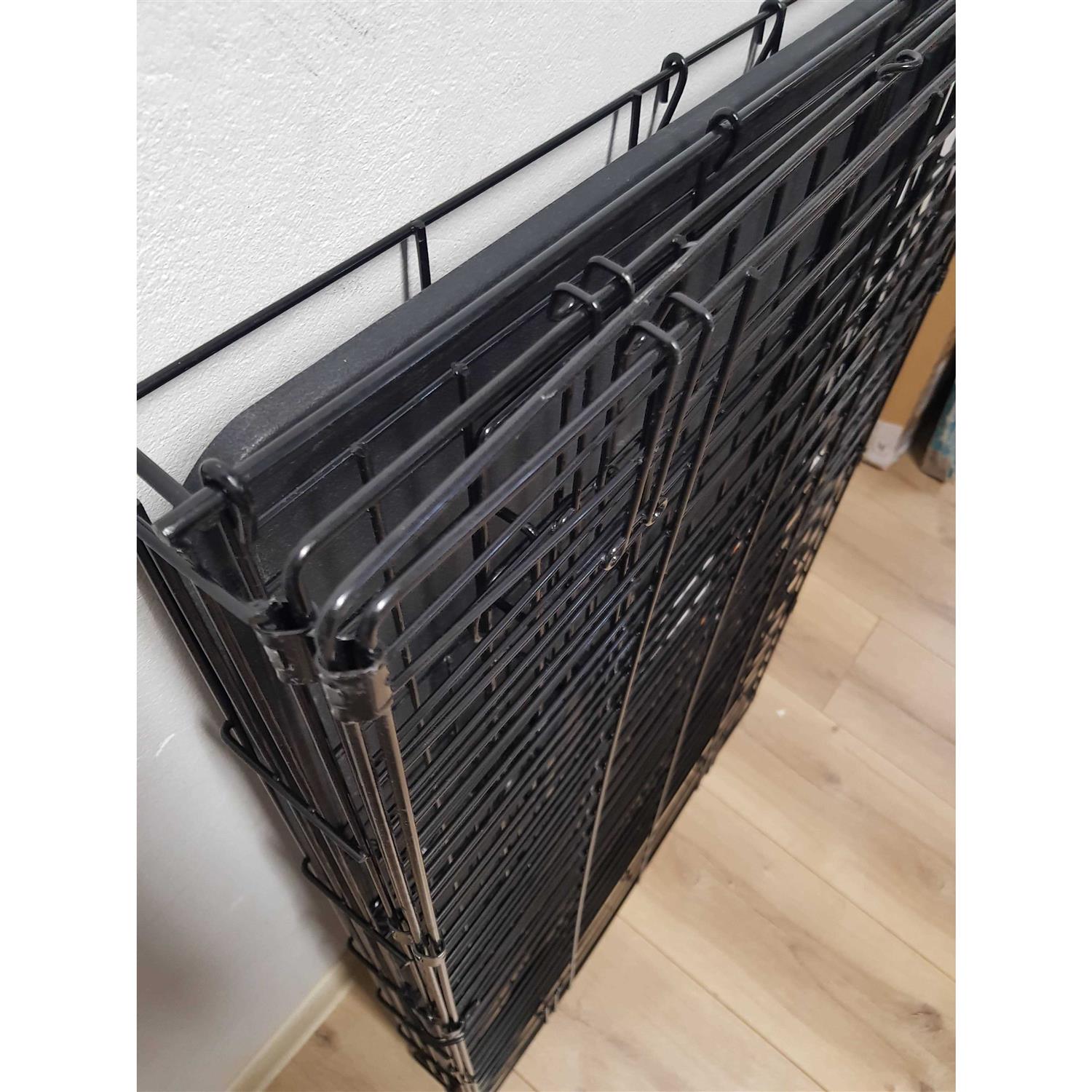 Foldable Metal Wire Dog Crate with Tray W54442