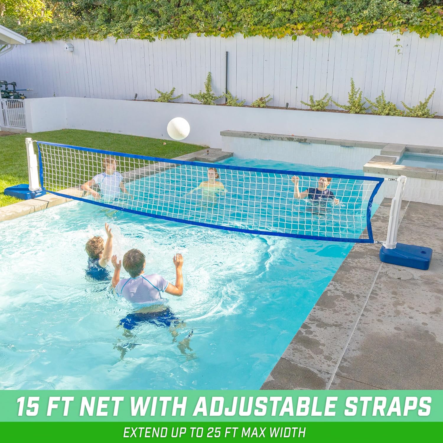 2-in-1 Pool Basketball Hoop & Volleyball Net Game Set C2260