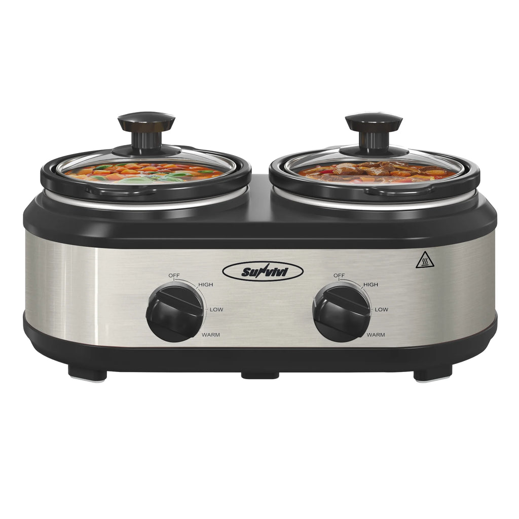 Dual Pot Slow Cooker with Ceramic Pot L1575