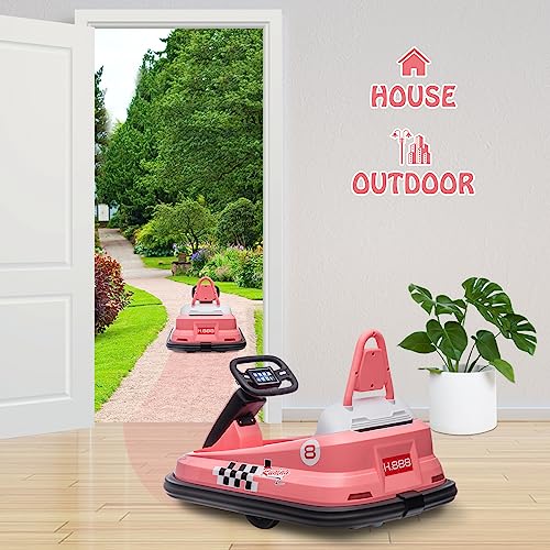 6V Electric Ride On Bumper Car for Toddlers, Bright-Pink Y90780