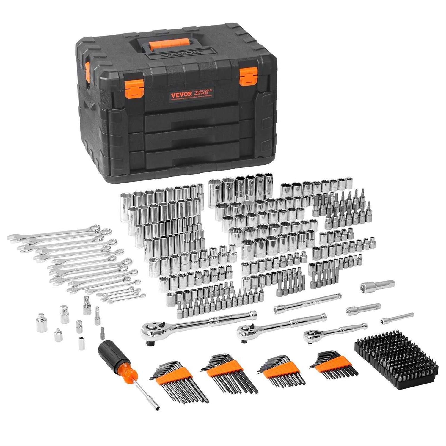 450 Pcs SAE and Metric Mechanics Tool Set K497