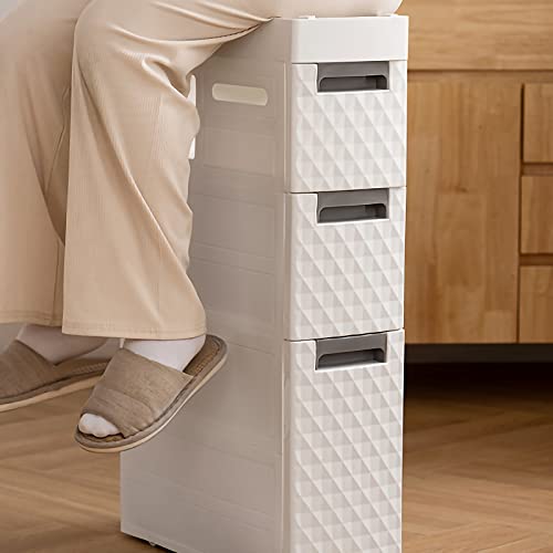 Slim Storage Tower with Wheels Drawer Cart V330