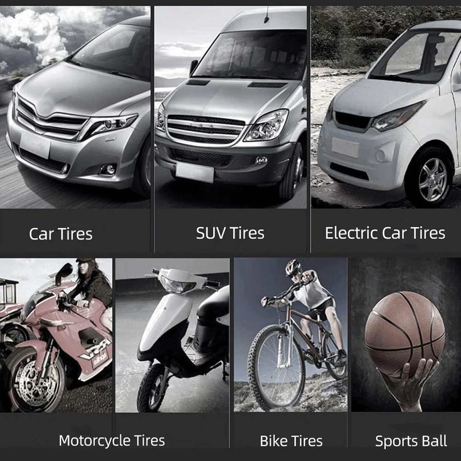 Portable 12V Tire Inflator Air Compressor Electric Air Pump with Tool Box B478272