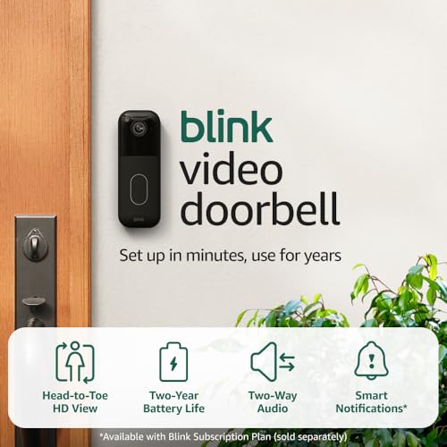 Black Video Doorbell with Sync Module Core V554