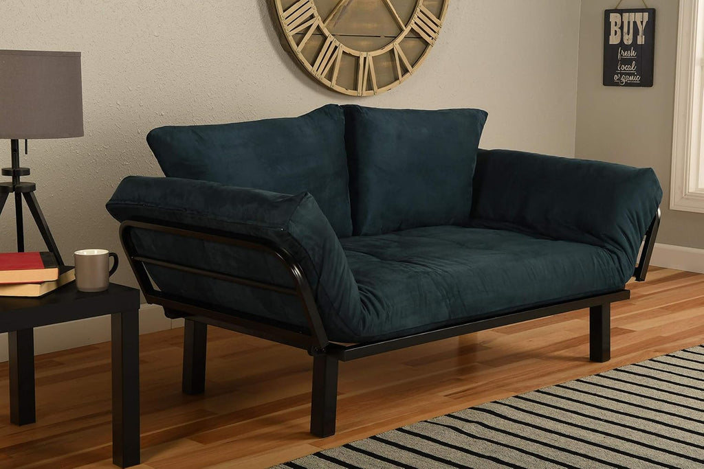 Black Lounger Frame with Suede Navy Mattress A953923