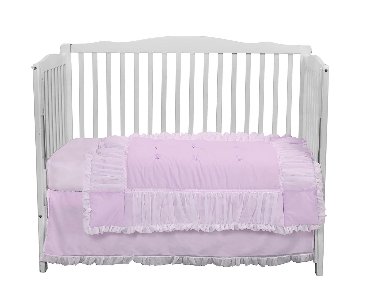 3 Piece Crib Bedding Set Lavender B733868