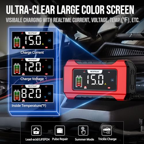 15-Amp 12V 24V Portable Car Battery Charger A395837