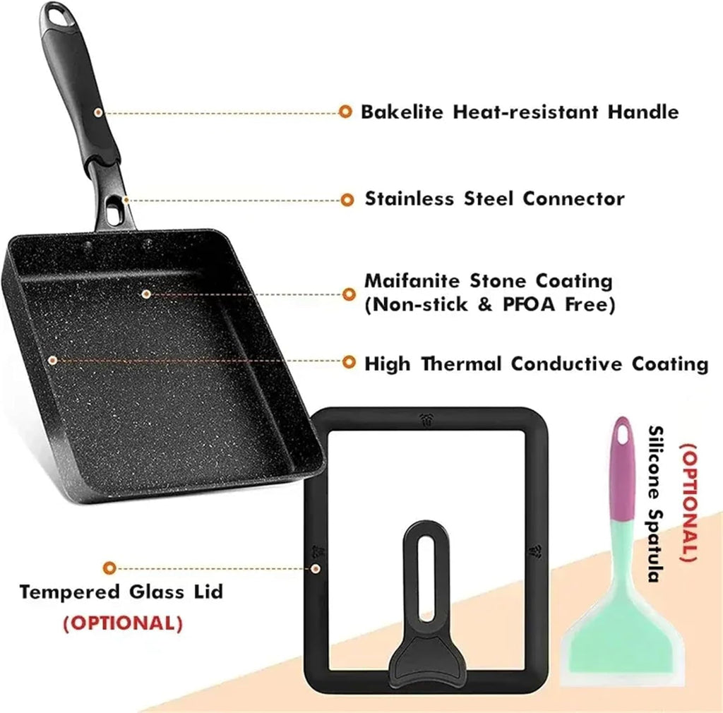 Nonstick Square Tamagoyaki Pan with Lid Y8313
