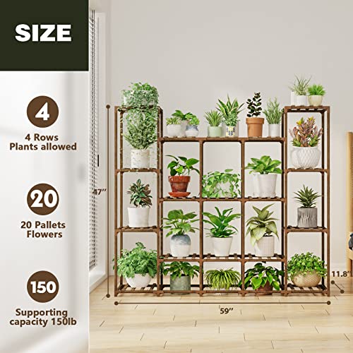 Large Wood Plant Stand for 17 Pots N16759