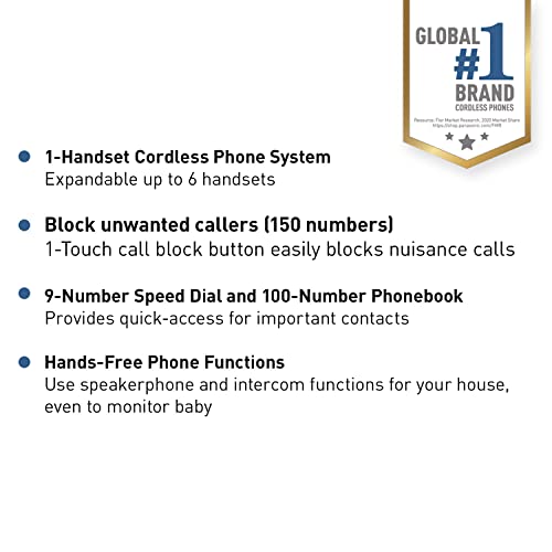 Black Cordless Phone System with 3 Handset S68155