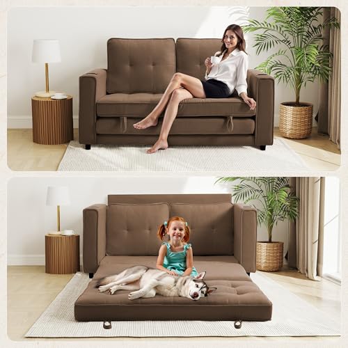 Dark Blue Convertible Sleeper Sofa O795