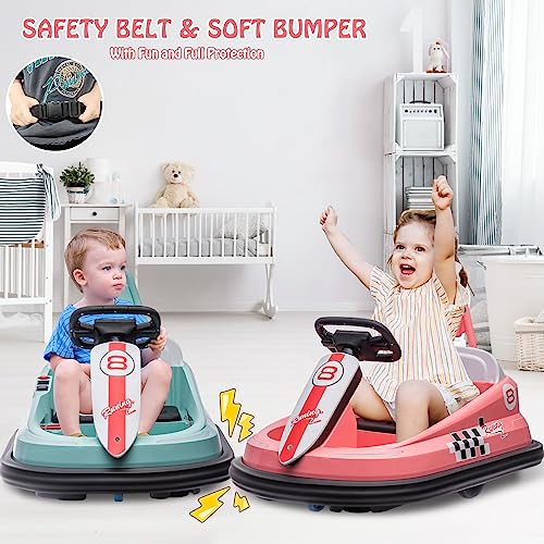 6V Electric Ride On Bumper Car for Toddlers, Bright-Pink Y90780