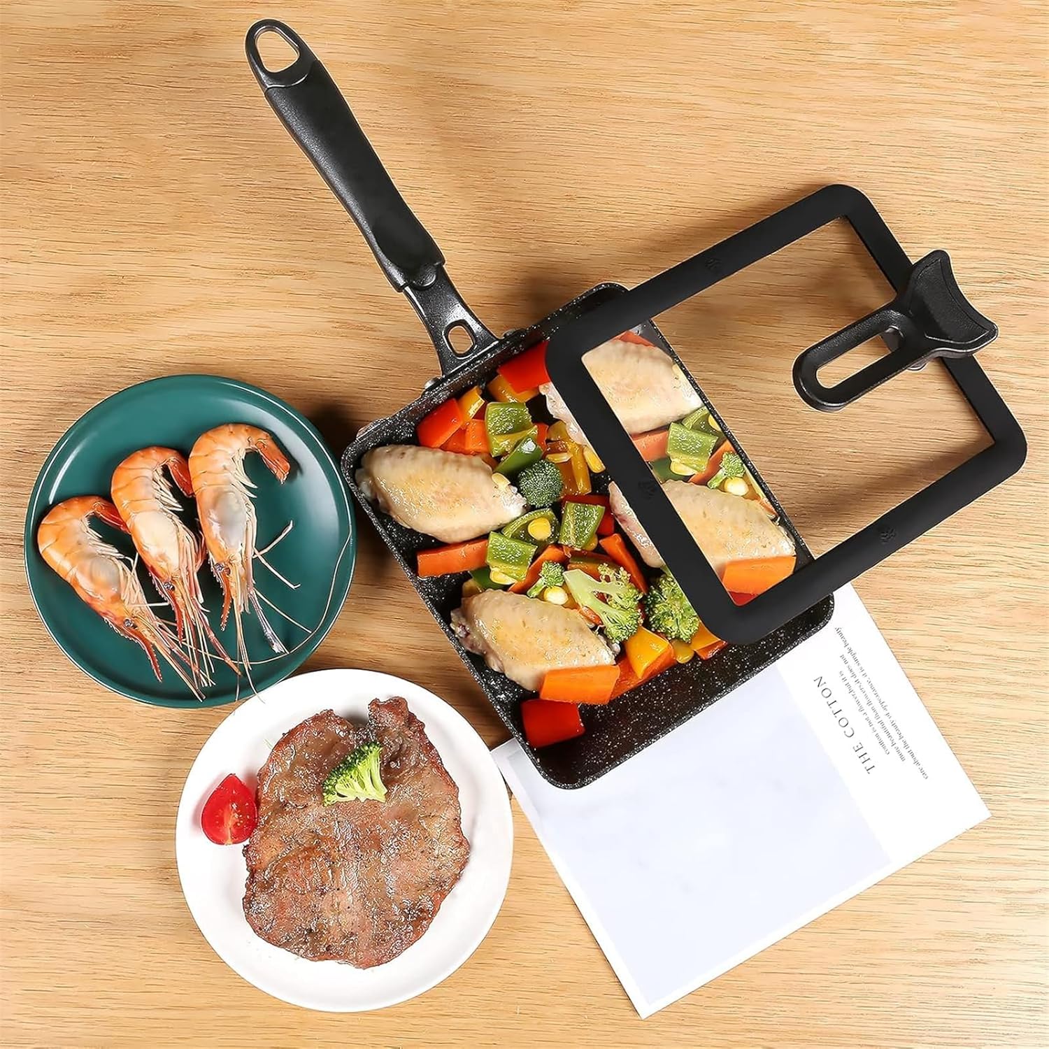 Nonstick Square Tamagoyaki Pan with Lid Y8313
