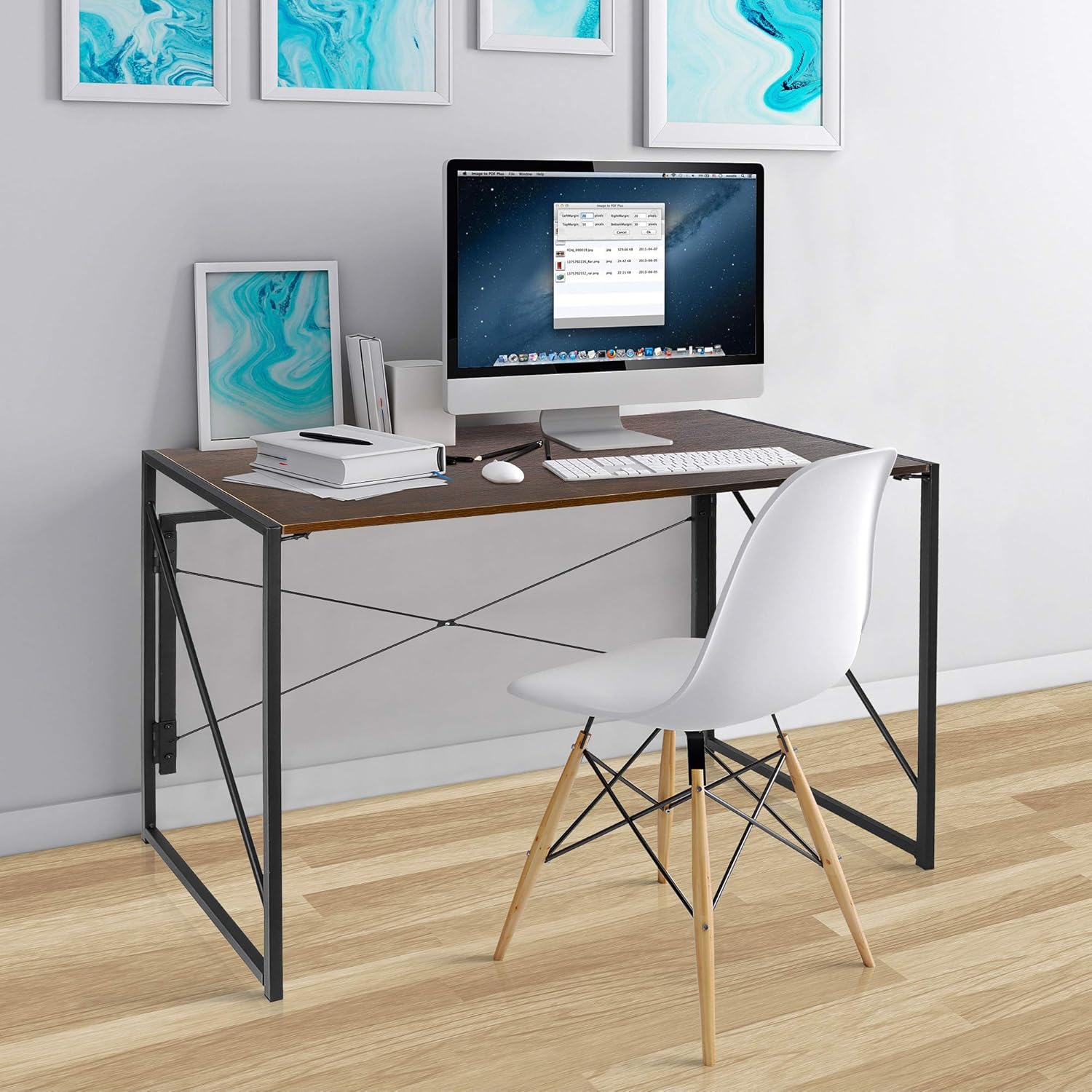 Espresso Folding Computer Desk A62694
