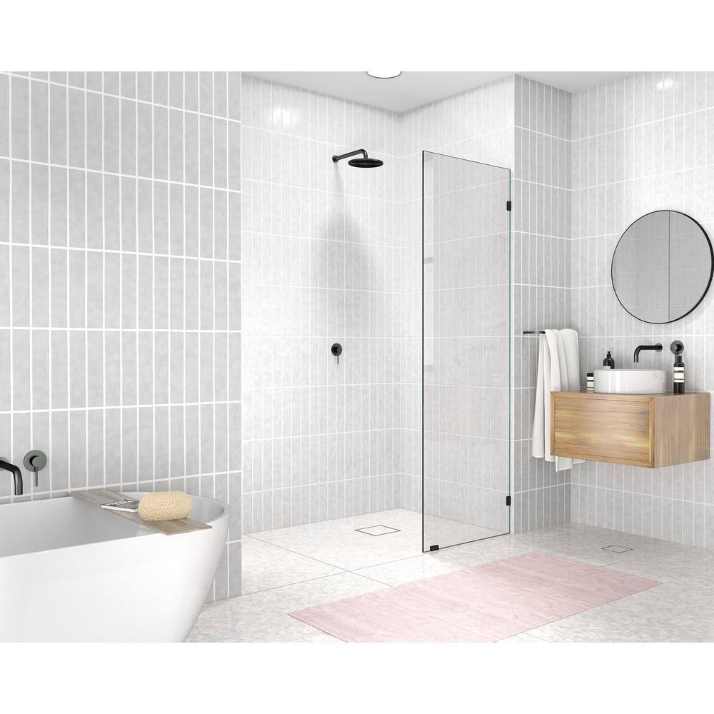 19.5 in. W x 78 in. H Single Fixed Panel Frameless Shower Door in Oil Rubbed Bronze I25610