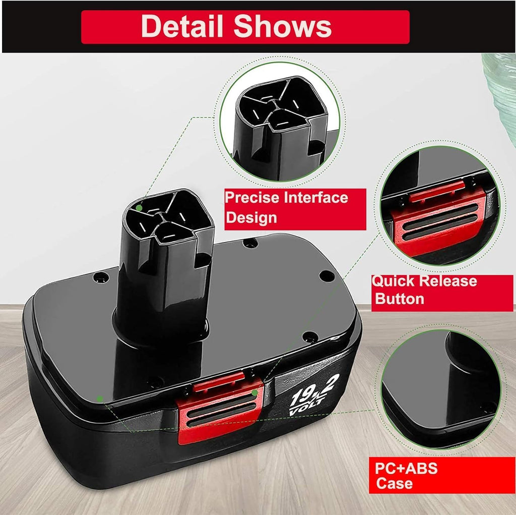 2 Pack 4500mAh Replacement Battery for 19.2V Cordless Drills F4102