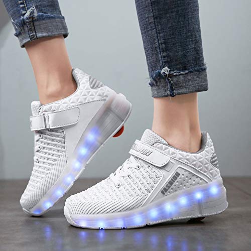 LED Light Up Roller Skate Shoes with Wheels USB Rechargeable Shoes X48126