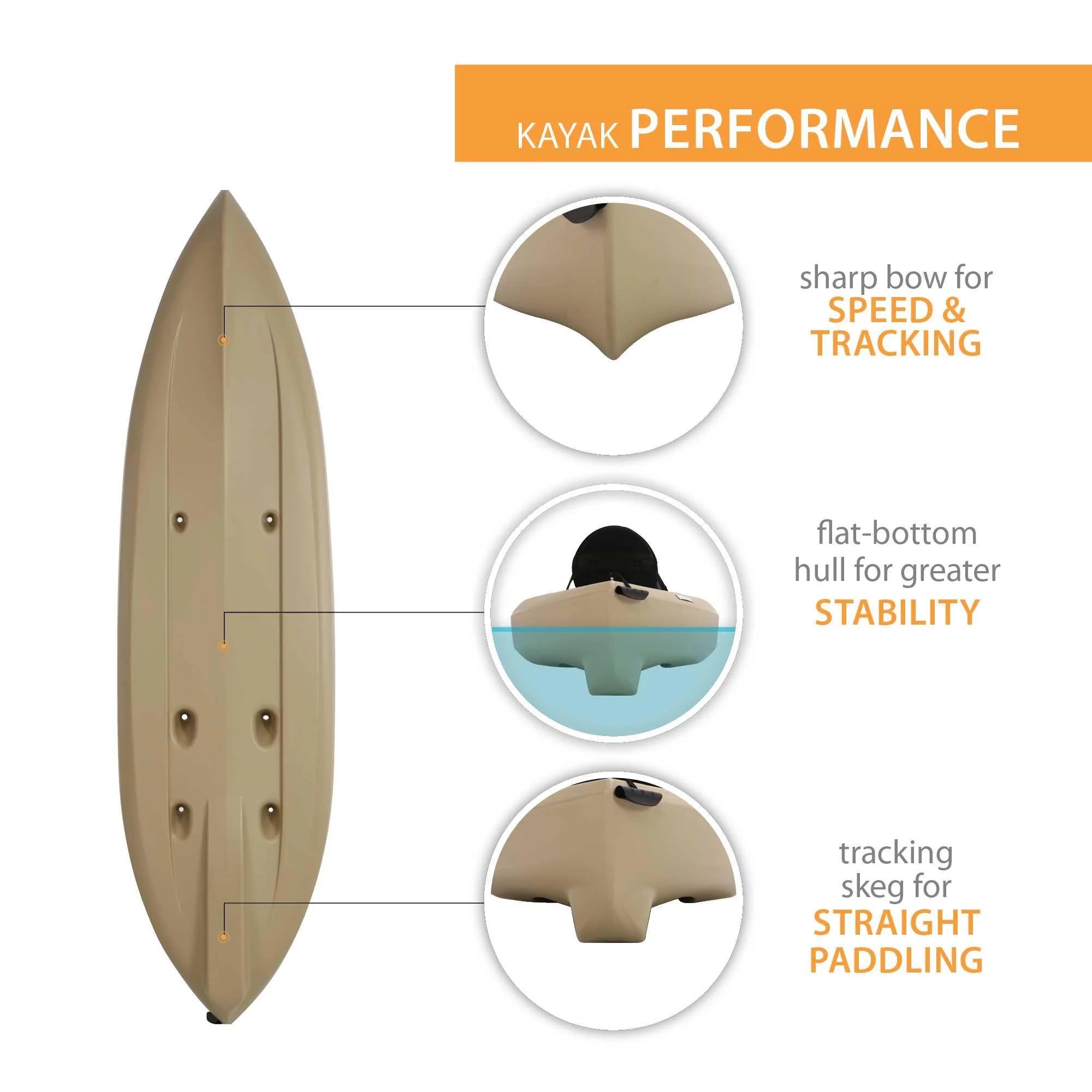 2 Pack Fishing Kayak with Paddles, Tan K5999